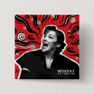 Badge Carré 5 Cm Beetlejus   Delia Deetz