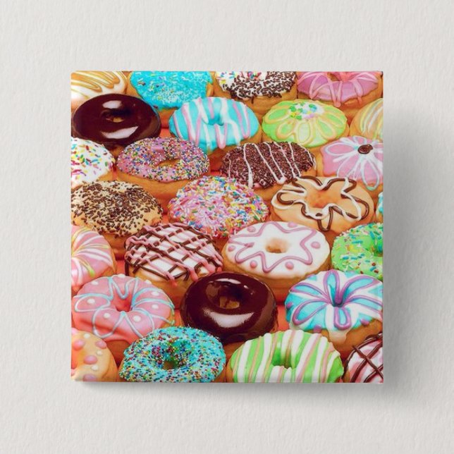 BADGE CARRÉ 5 CM BEIGNET (Devant)
