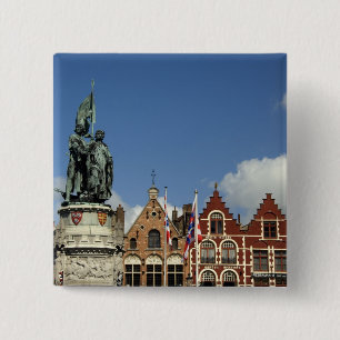 Badge Carré 5 Cm Belgique, Brugge (aussi appelé Brug ou Bruge). UNE