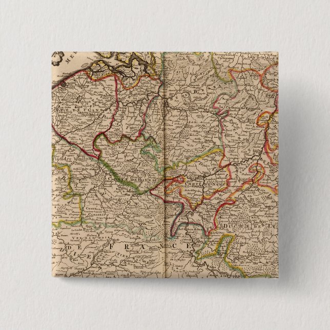 Badge Carré 5 Cm Belgique et Luxembourg (Devant)