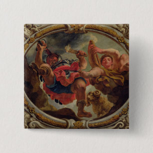 Badge Carré 5 Cm Bélier, des signes du zodiaque