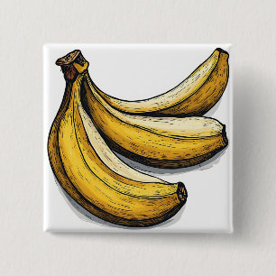 Badge Carré 5 Cm Belle banane délicieuse
