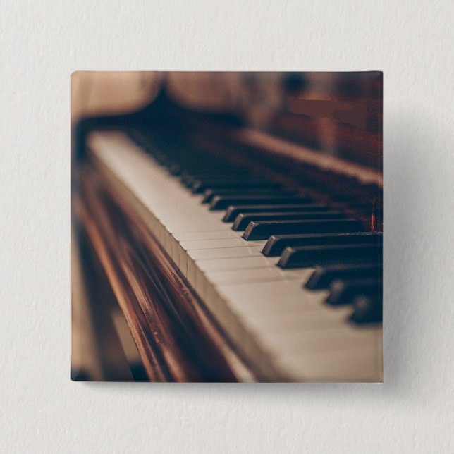 Badge Carré 5 Cm Belle conception de piano (Devant)