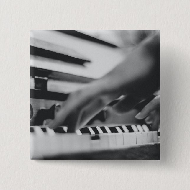 Badge Carré 5 Cm Belle oeuvre de piano (Devant)