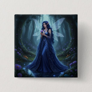 Badge Carré 5 Cm Belle Septembre Sapphire Fairy