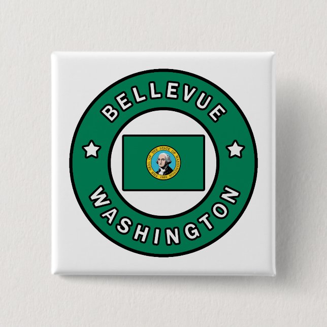Badge Carré 5 Cm Bellevue Washington (Devant)