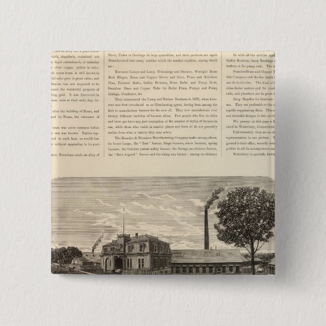 Badge Carré 5 Cm Benedict et Burnham (Devant)