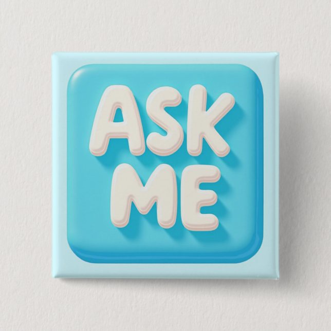 Badge Carré 5 Cm Bénévole Demandez-moi  (Devant)
