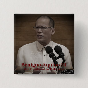 Badge Carré 5 Cm Benigno PNoy Aquino III 15e Président Philippines