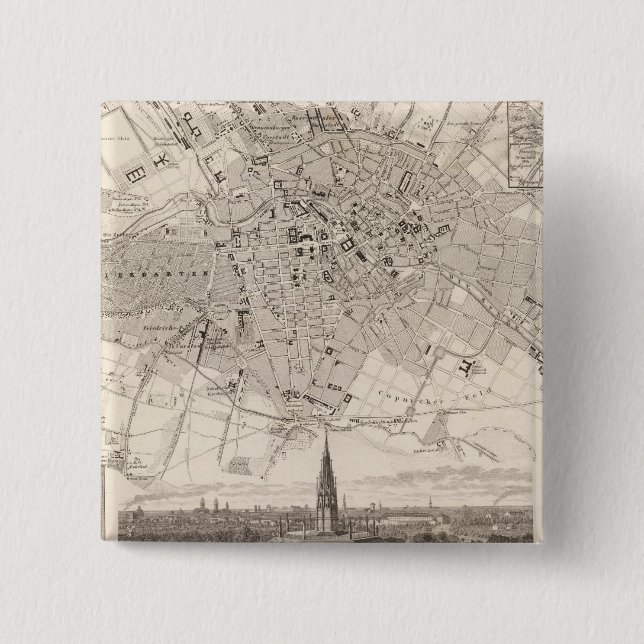 Badge Carré 5 Cm Berlin 2 (Devant)