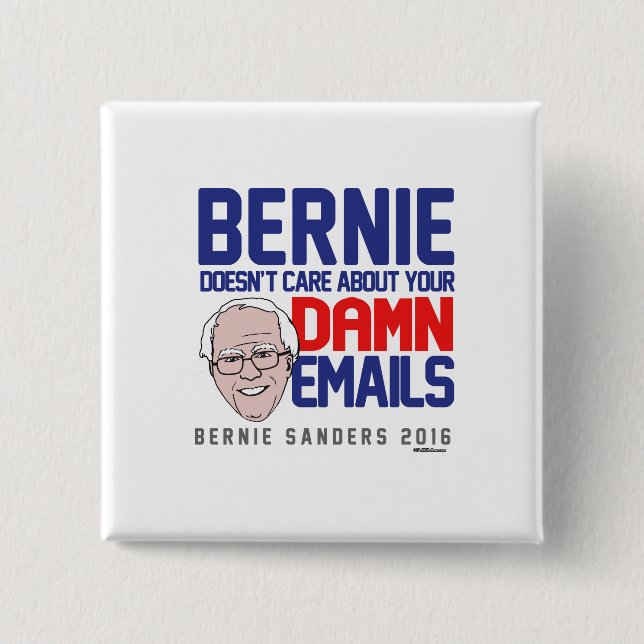 Badge Carré 5 Cm Bernie ne s'inquiète pas de vos emails (Devant)