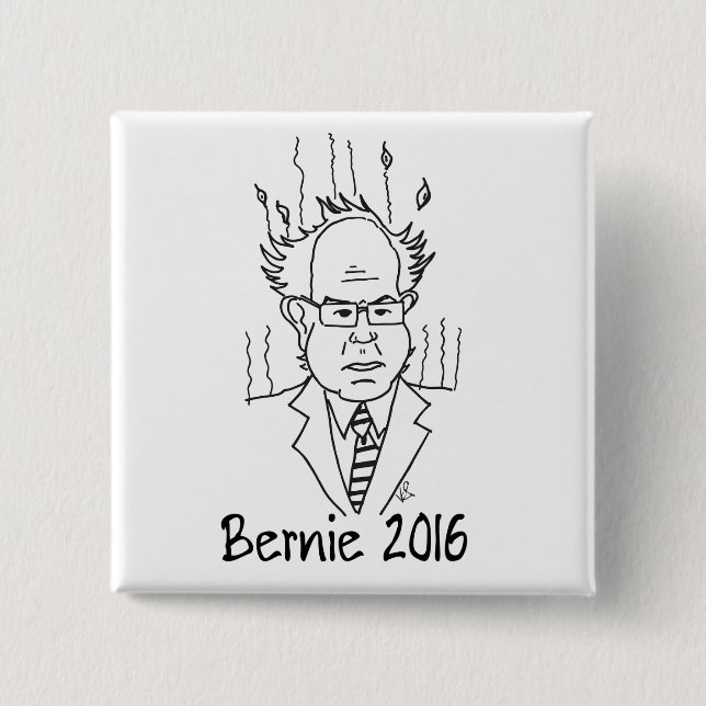 Badge Carré 5 Cm Bernie Sanders 2016 (Devant)