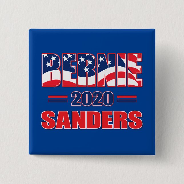 Badge Carré 5 Cm Bernie Sanders à la présidence en 2020 (Devant)