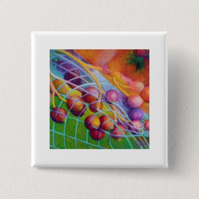 Badge Carré 5 Cm Berries-in-a-Net (Devant)