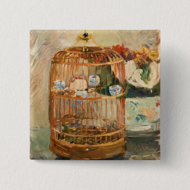 Badge Carré 5 Cm Berthe Morisot - La Cage (Devant)