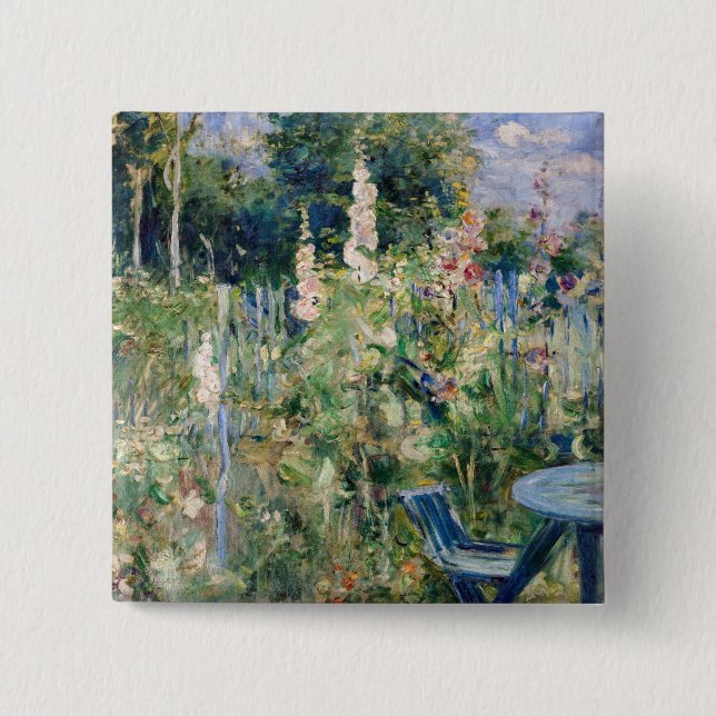 Badge Carré 5 Cm Berthe Morisot - Tremieres Rose (Devant)