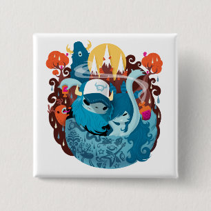 Badge Carré 5 Cm Bête en bois