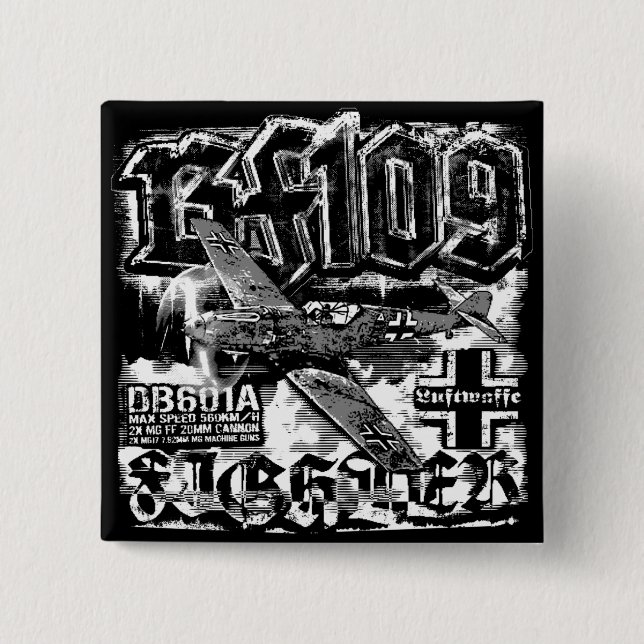 Badge Carré 5 Cm Bf 109 (Devant)