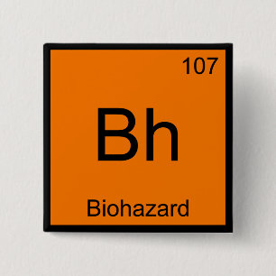 Badge Carré 5 Cm Bh - Symbole d'élément de chimie de risque biologi