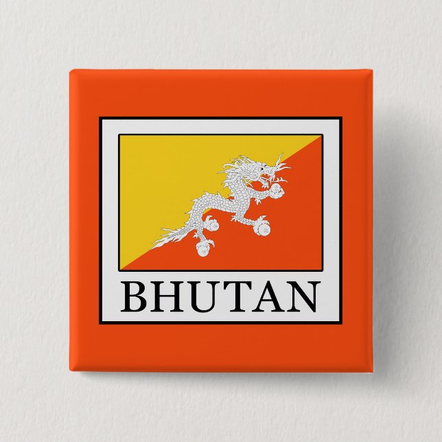Badge Carré 5 Cm Bhoutan (Devant)