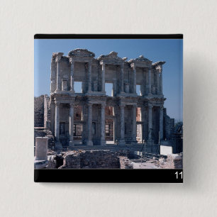 Badge Carré 5 Cm Bibliothèque de Celsus, construite dans l'ANNONCE