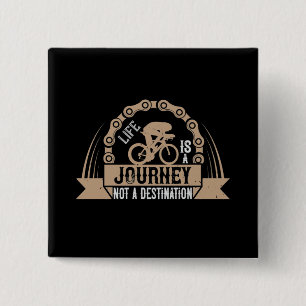 Badge Carré 5 Cm Bicycle - Life is a journey