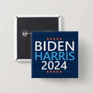 Badge Carré 5 Cm Biden Harris 2024 pour Président Élection US