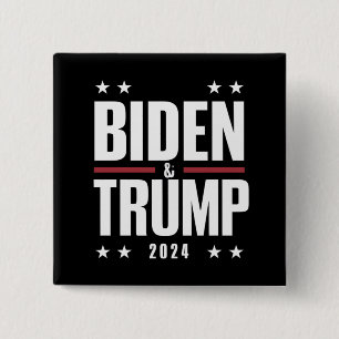 Badge Carré 5 Cm Biden Trump 2024 Élection Drôle Présidentiel VP