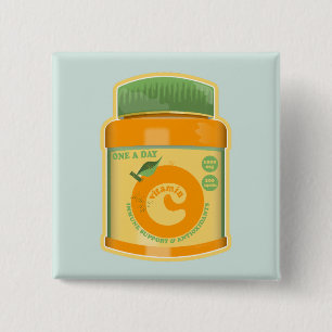 Badge Carré 5 Cm Bien-être vitamine C