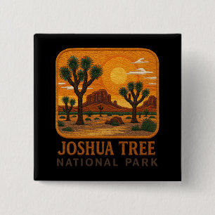 Badge Carré 5 Cm Bienvenue à la broderie Joshua Tree National USA