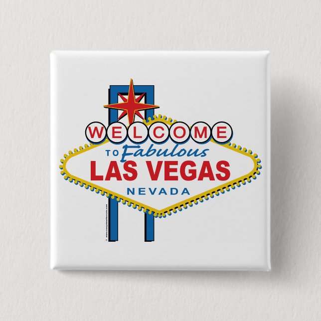 Badge Carré 5 Cm Bienvenue à Las Vegas (Devant)