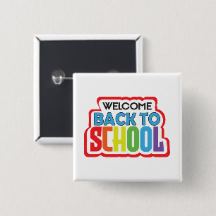 Badge Carré 5 Cm Bienvenue à l'école