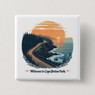 Badge Carré 5 Cm Bienvenue au parc national des Hautes-Terres-du-Ca