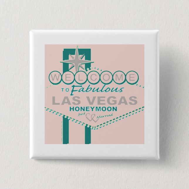 Badge Carré 5 Cm Bienvenue sur Fabulous Las Vegas Honeymoon (Devant)