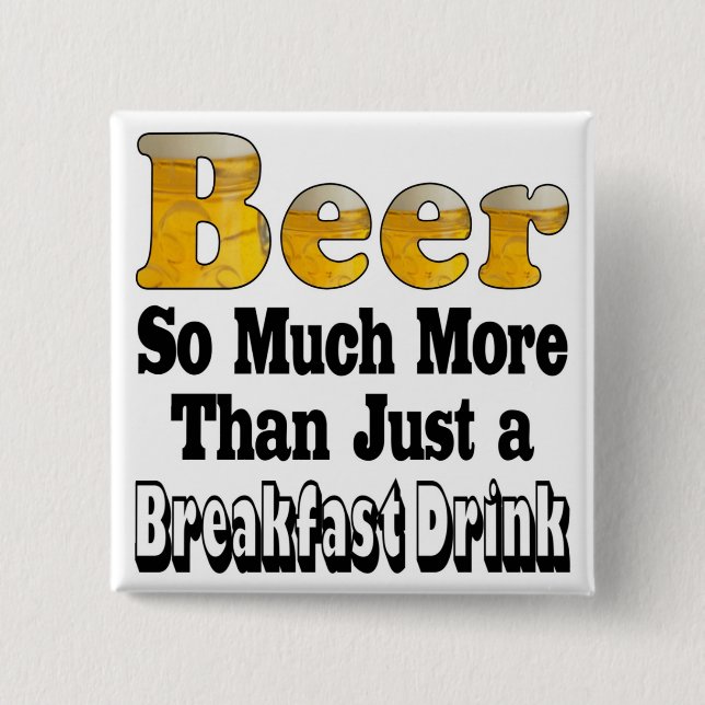 Badge Carré 5 Cm Bière de petit-déjeuner (Devant)