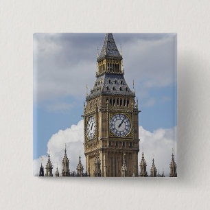 Badge Carré 5 Cm Big Ben et Houses of Parliament, Londres,