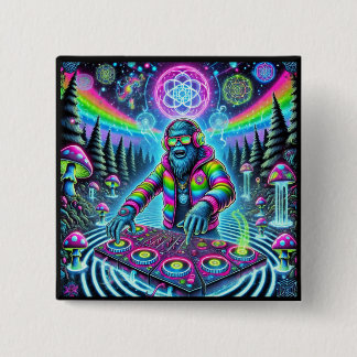 Badge Carré 5 Cm 🚀 Bigfoot vient de se niveler ! 🌌