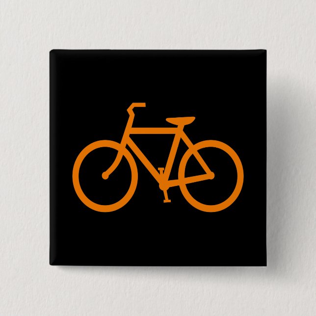 Badge Carré 5 Cm Bike orange (Devant)