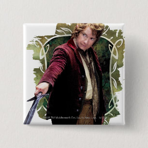 Badge Carré 5 Cm BILBO BAGGINS™ avec épée