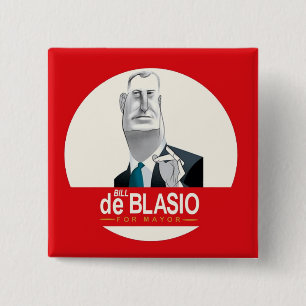 Badge Carré 5 Cm Bill de Blasio NYC maire 2013