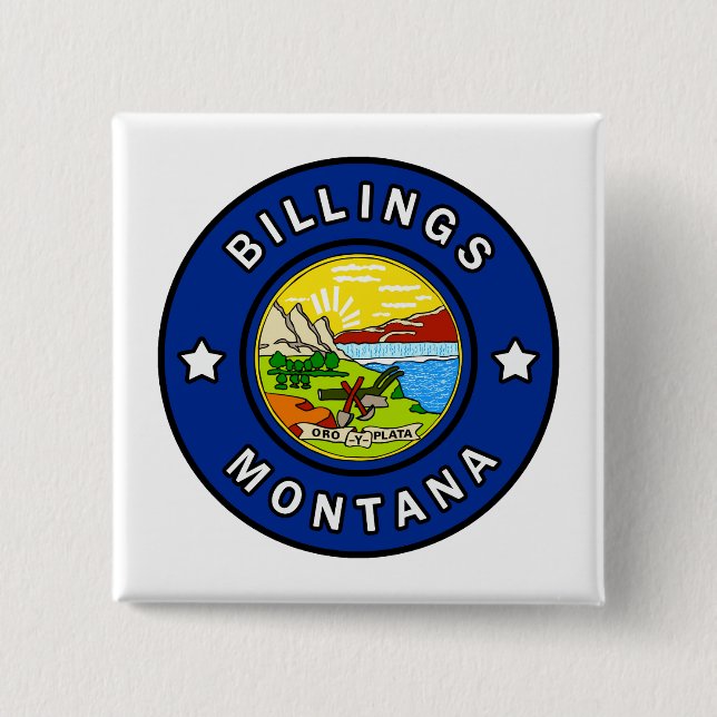 Badge Carré 5 Cm Billings Montana (Devant)