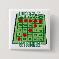 Bingo Button Lucky Numéro 7 Bingo Gagnant!