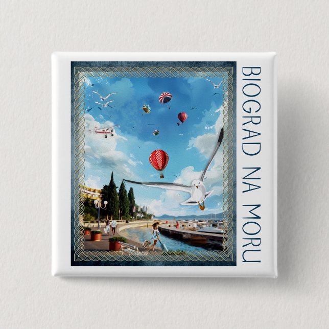 Badge Carré 5 Cm Biograd na moru 4 (Devant)