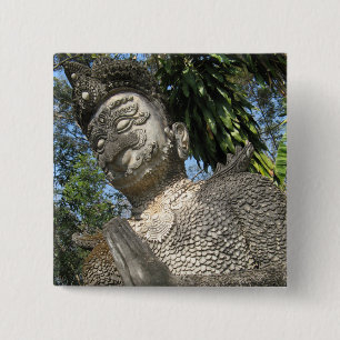 Badge Carré 5 Cm Birdman Wai ... Nong Khai, Isaan, Thaïlande