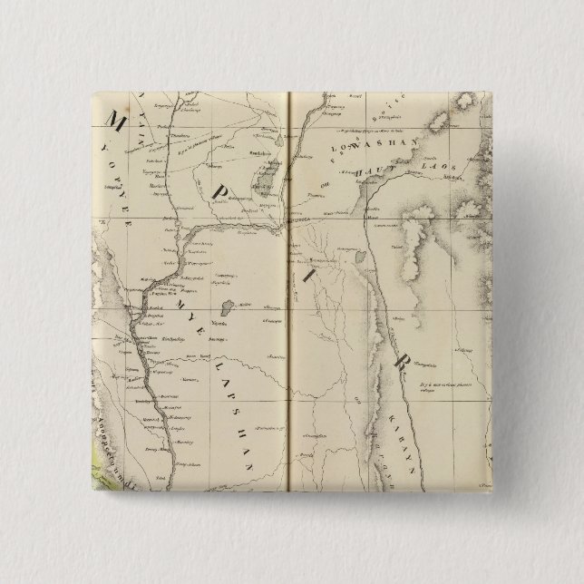 Badge Carré 5 Cm Birmanie, Asie 96 (Devant)