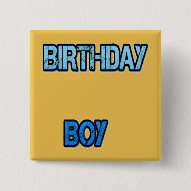 Badge Carré 5 Cm Birthday Boy (Devant)