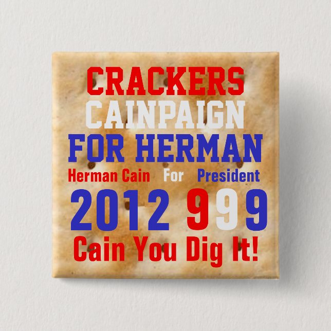 Badge Carré 5 Cm Biscuits Cainpaign pour Herman (Devant)
