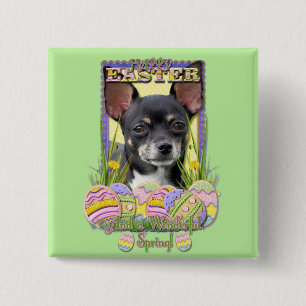Badge Carré 5 Cm Biscuits d'oeuf de pâques - chiwawa