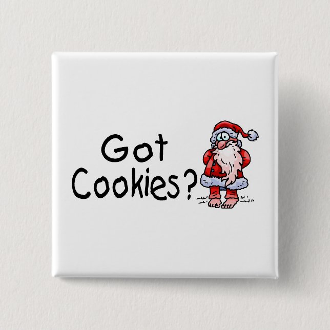 Badge Carré 5 Cm Biscuits obtenus Père Noël (Devant)