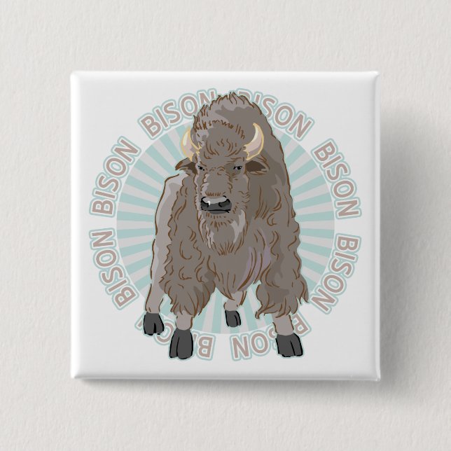Badge Carré 5 Cm Bison classique (Devant)